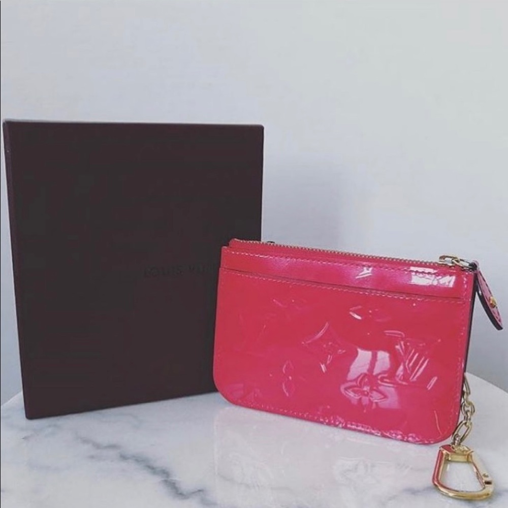 FULL PACKAGE: LV hot pink vernis cles key pouch